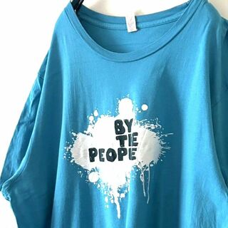 BY THE PEOPLE Tシャツ XL 水色 ライトブルー古着(Tシャツ/カットソー(半袖/袖なし))