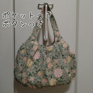 花柄　丸形グラニーバッグ　ハンドメイド