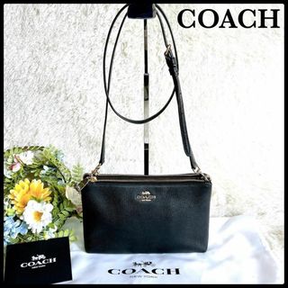 コーチ(COACH)の☆美品☆コーチ 2way ショルダーバッグ レイラ ロゴ金具 レザー ブラック(ショルダーバッグ)