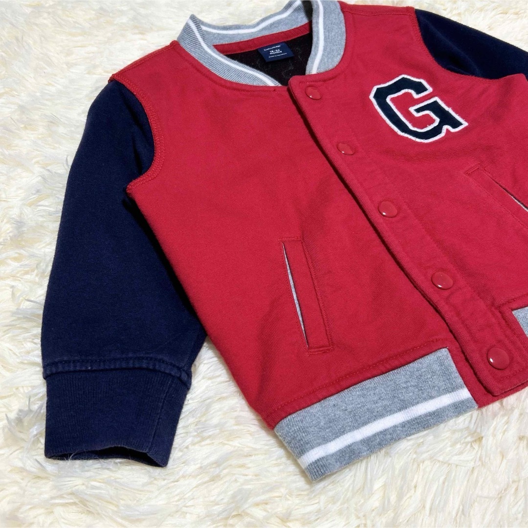 GAP Kids(ギャップキッズ)のbabyGap スタジャン風 ブルゾン 90 上着 羽織り パーカー アウター キッズ/ベビー/マタニティのキッズ服男の子用(90cm~)(ジャケット/上着)の商品写真