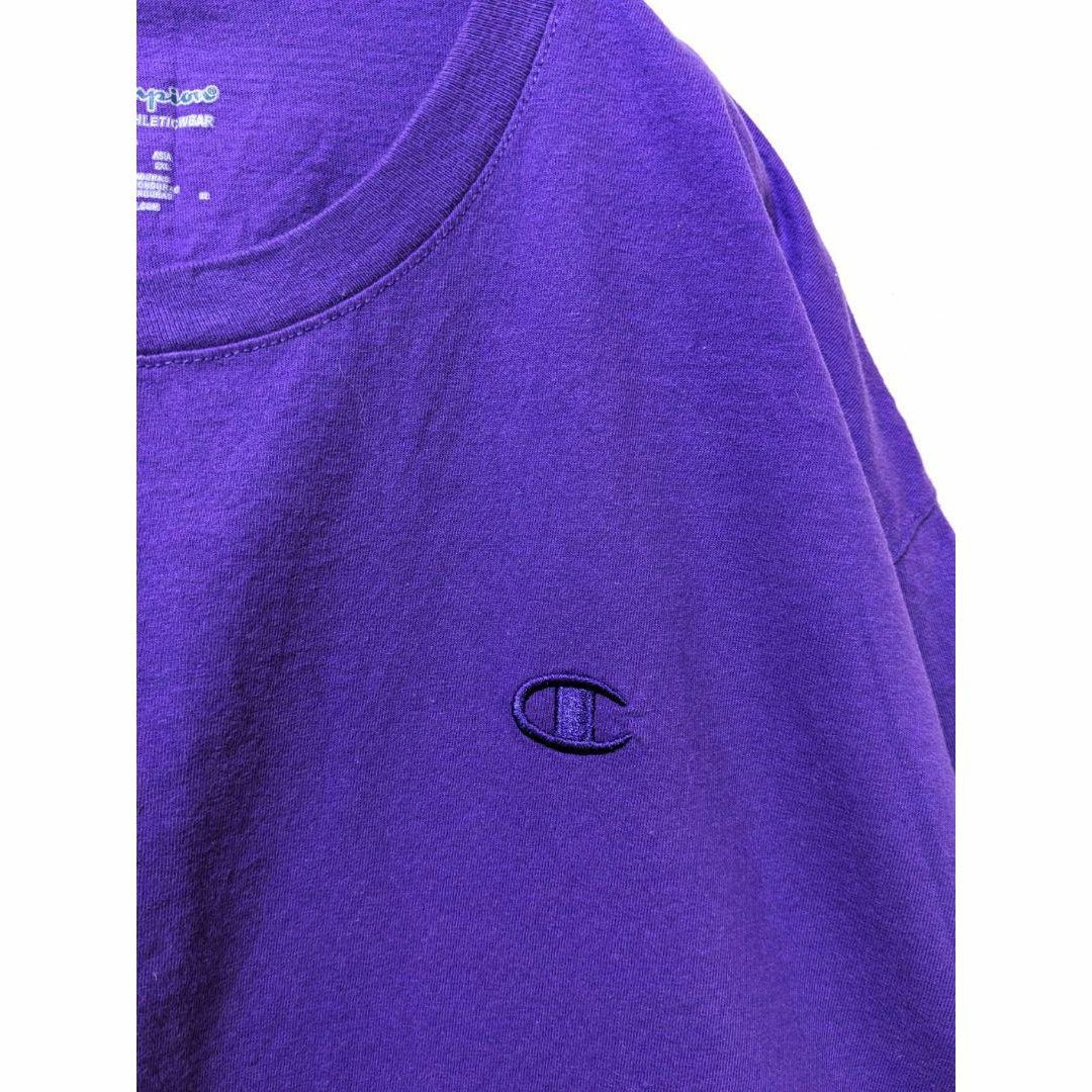 Champion(チャンピオン)のチャンピオン Champion ロゴ刺繍 Tシャツパープル 紫 XL 古着 メンズのトップス(Tシャツ/カットソー(半袖/袖なし))の商品写真