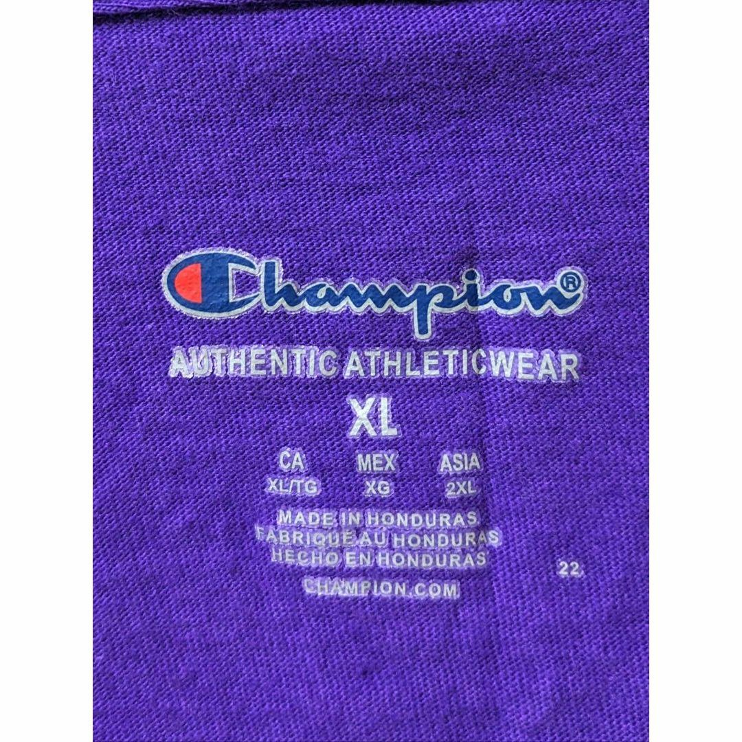 Champion(チャンピオン)のチャンピオン Champion ロゴ刺繍 Tシャツパープル 紫 XL 古着 メンズのトップス(Tシャツ/カットソー(半袖/袖なし))の商品写真