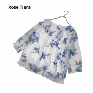 ローズティアラ(Rose Tiara)のRose Tiara★ローズティアラ★大きいサイズ★46★ブラウス★フリル★花柄(シャツ/ブラウス(長袖/七分))