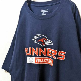 チャンピオン(Champion)のチャンピオン UTSAロードランナーズ ロゴ Tシャツネイビー紺色2XL古着(Tシャツ/カットソー(半袖/袖なし))