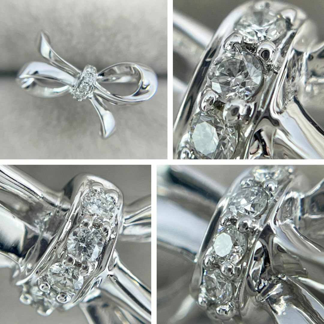 K18wg 天然ダイヤモンド 0.05ct リング レディースのアクセサリー(リング(指輪))の商品写真