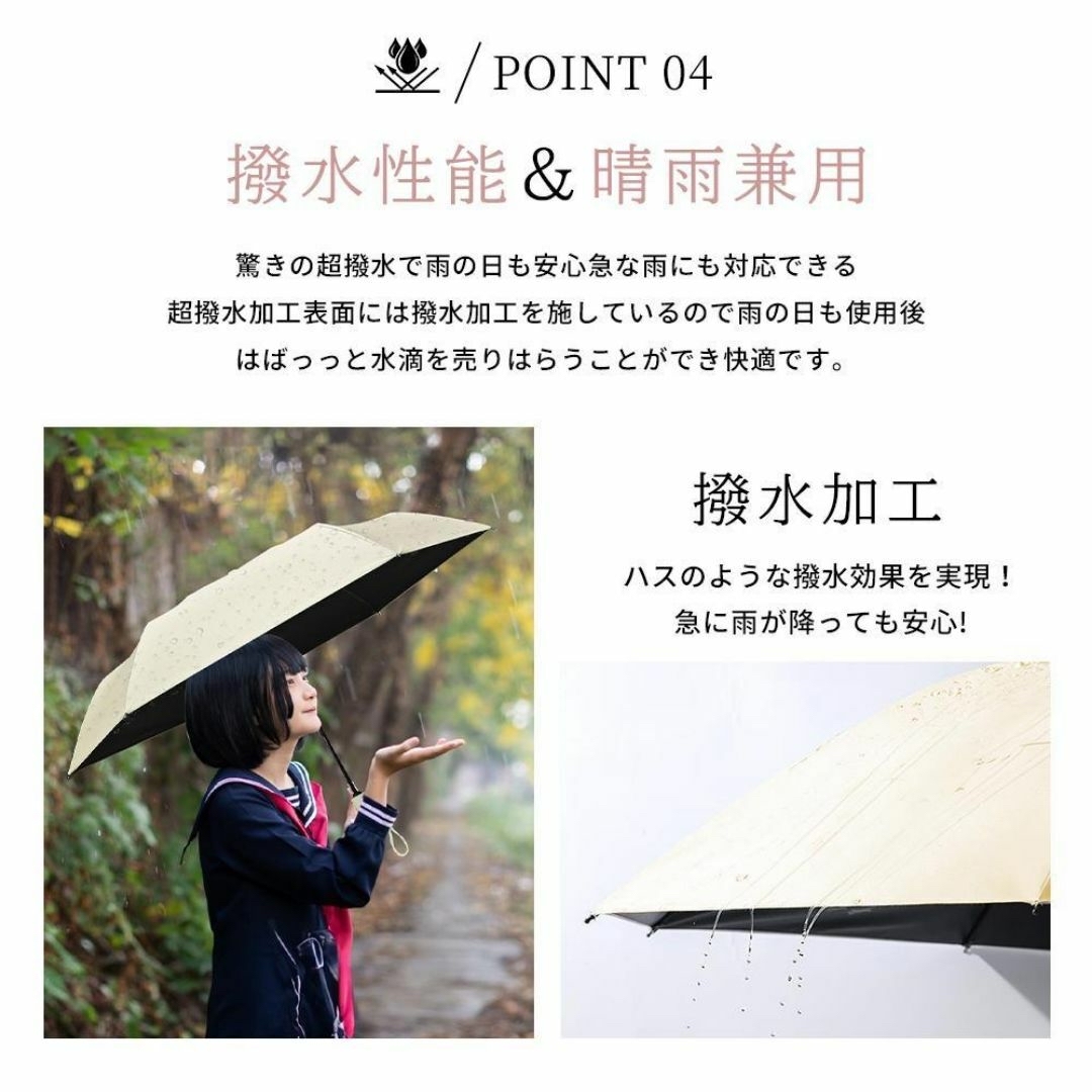 【レディース】晴雨兼用傘 日傘 折り畳み傘 おしゃれ 母の日 ギフト 熱中症 白 レディースのファッション小物(傘)の商品写真