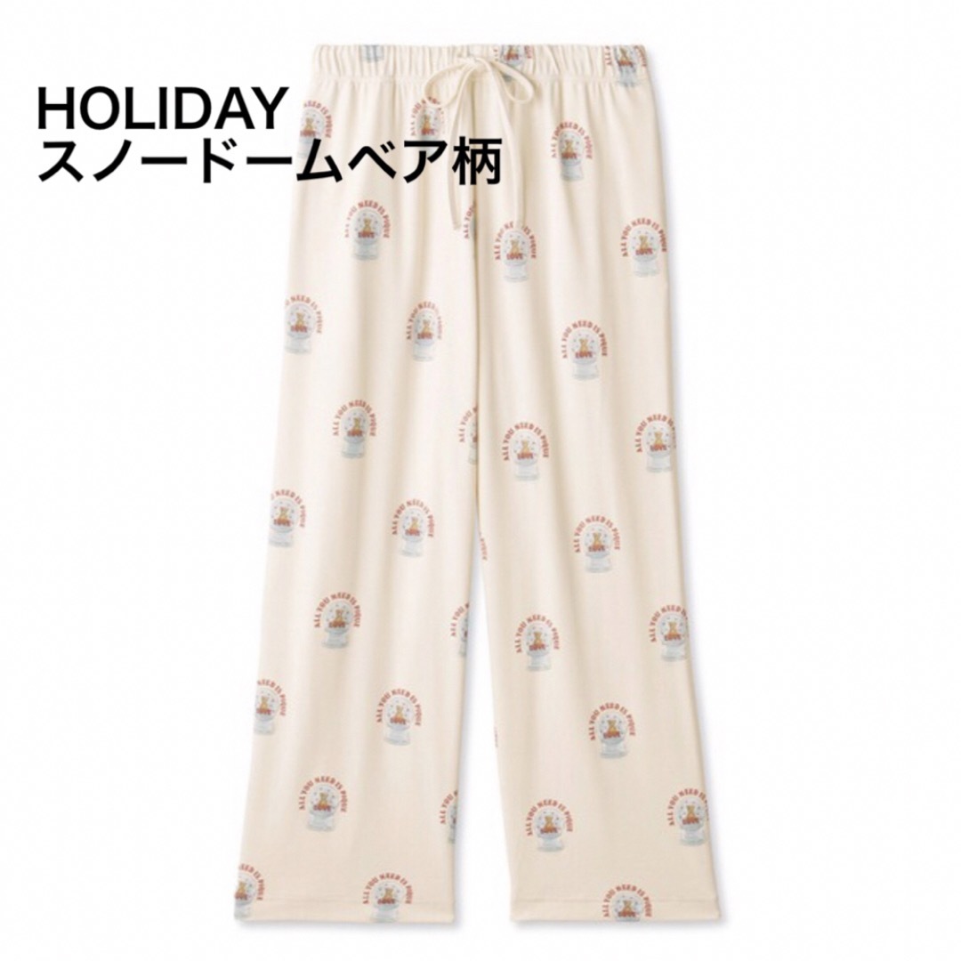 gelato pique(ジェラートピケ)のジェラートピケ【HOLIDAY】スノードームベアワンポイントロングTシャツパンツ レディースのルームウェア/パジャマ(ルームウェア)の商品写真