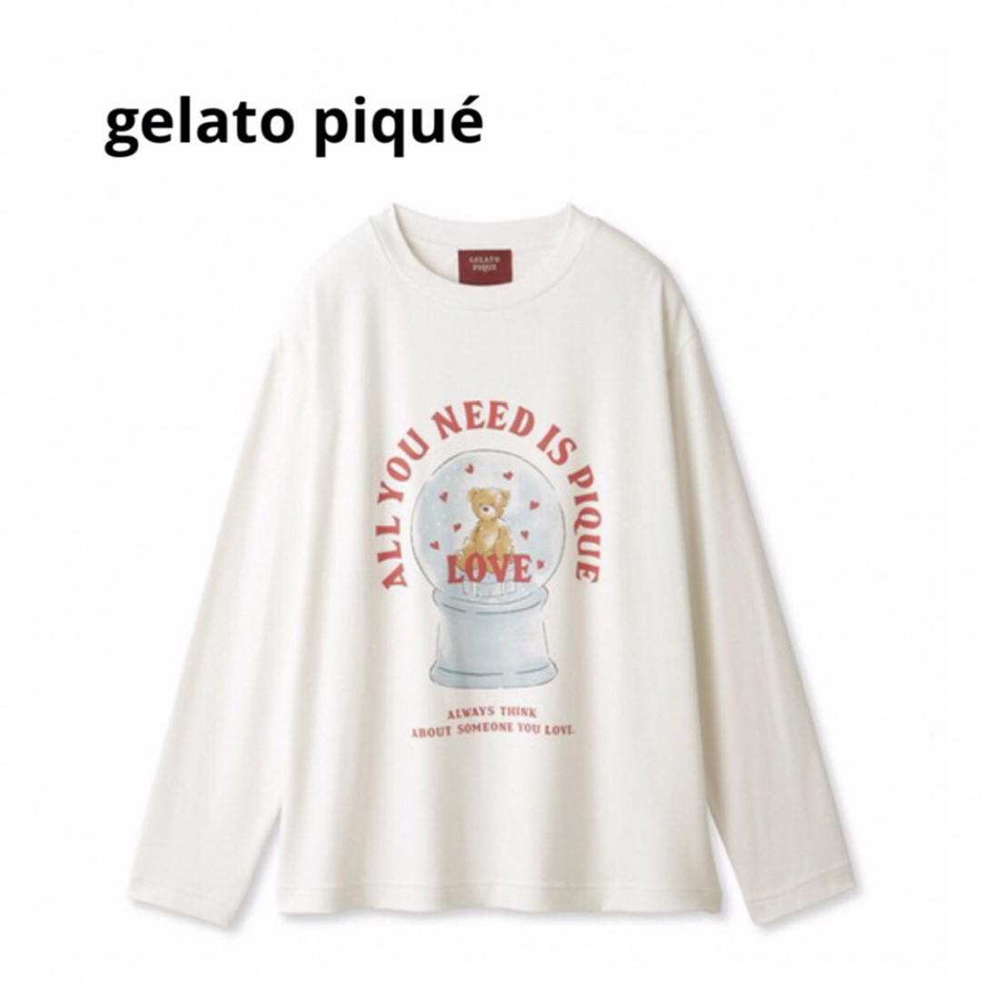 gelato pique(ジェラートピケ)のジェラートピケ【HOLIDAY】スノードームベアワンポイントロングTシャツパンツ レディースのルームウェア/パジャマ(ルームウェア)の商品写真