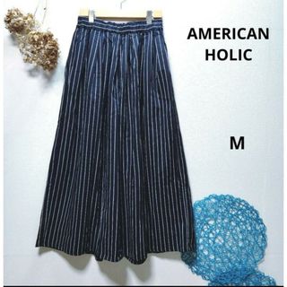 AMERICAN HOLIC - アメリカンホリック　ハイウエストタックギャザーロングガウチョパンツ