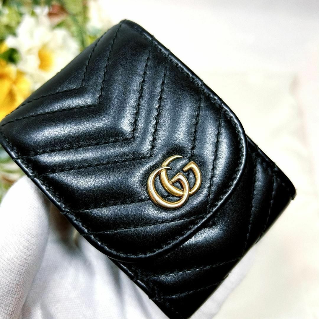 Gucci(グッチ)の☆超美品☆グッチ GG マーモント タバコケース シガレット 黒 476431 レディースのファッション小物(その他)の商品写真