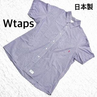 W)taps - Wtaps ダブルタップス　半袖チェックシャツ　パープル　サイズL