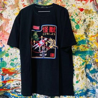 怪獣を召喚しよう ウルトラ マン Tシャツ 半袖 メンズ 新品 個性的 黒(Tシャツ(半袖/袖なし))