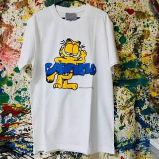 ガーフィールド リプリント Tシャツ 半袖 メンズ 新品 個性的 白(Tシャツ/カットソー(半袖/袖なし))