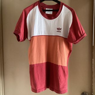 アディダス(adidas)のadidas　アディダス　半袖　Tシャツ　えんじ　ボルドー　体操着　レトロ(Tシャツ/カットソー(半袖/袖なし))