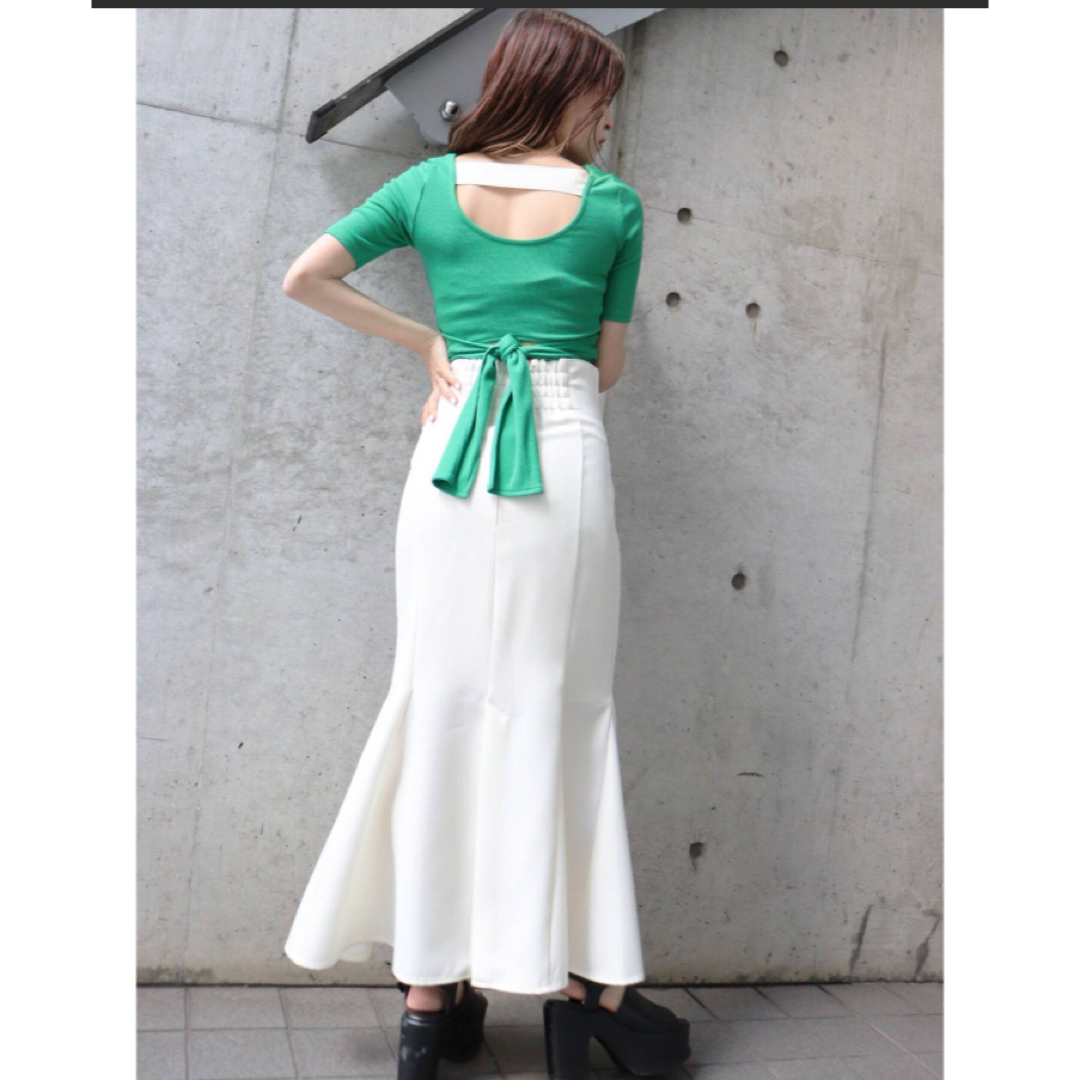 MURUA(ムルーア)のMURUA リネンタッチハイウエストナローマーメイドスカート レディースのスカート(ロングスカート)の商品写真