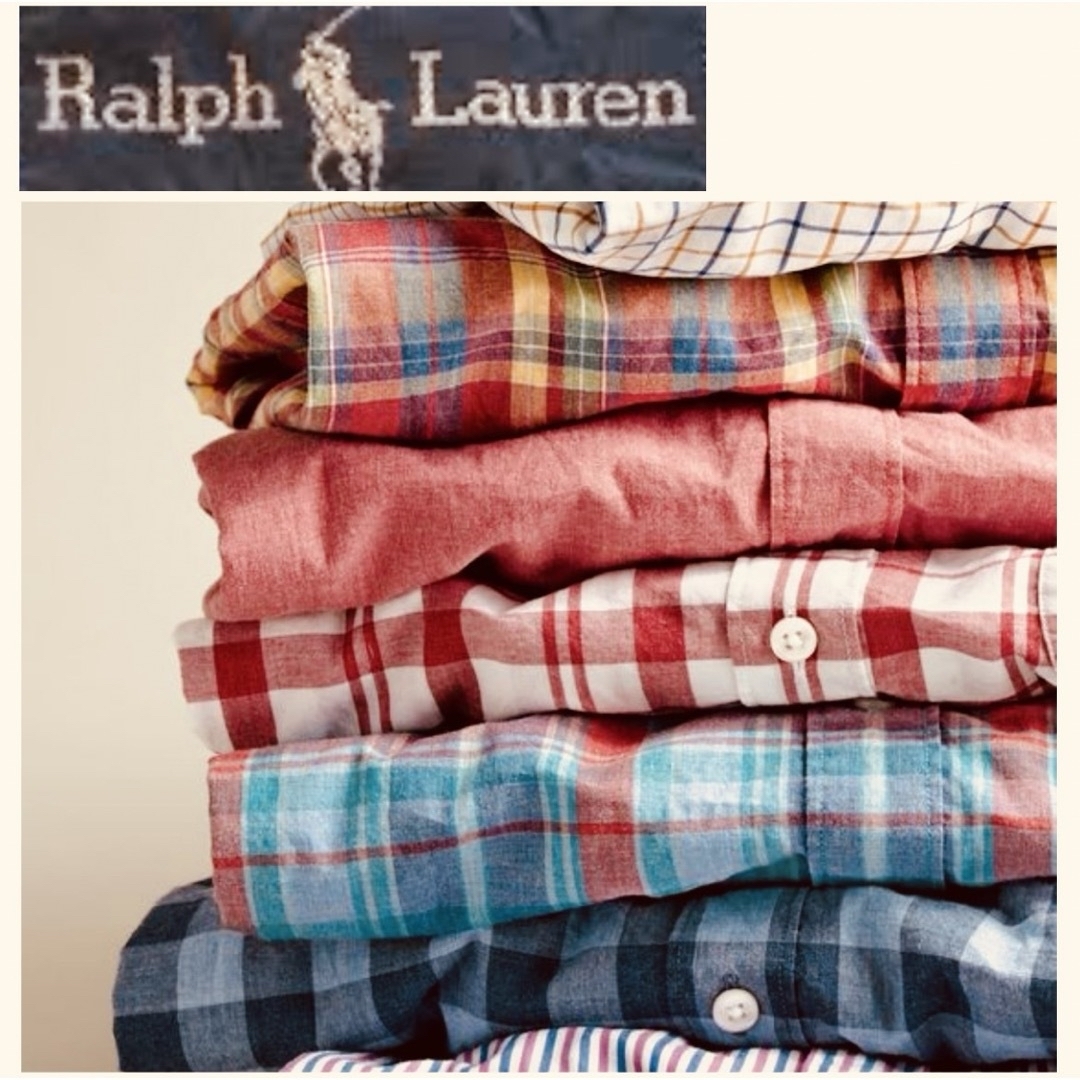 Ralph Lauren(ラルフローレン)の80s Ralph Lauren madras check shirtアメリカ製 メンズのトップス(シャツ)の商品写真