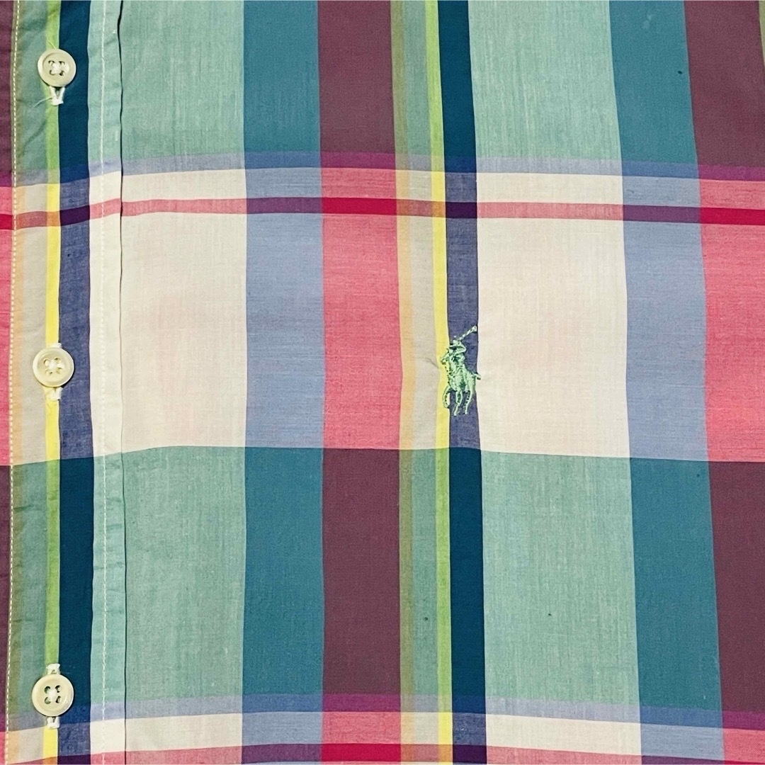 Ralph Lauren(ラルフローレン)の80s Ralph Lauren madras check shirtアメリカ製 メンズのトップス(シャツ)の商品写真