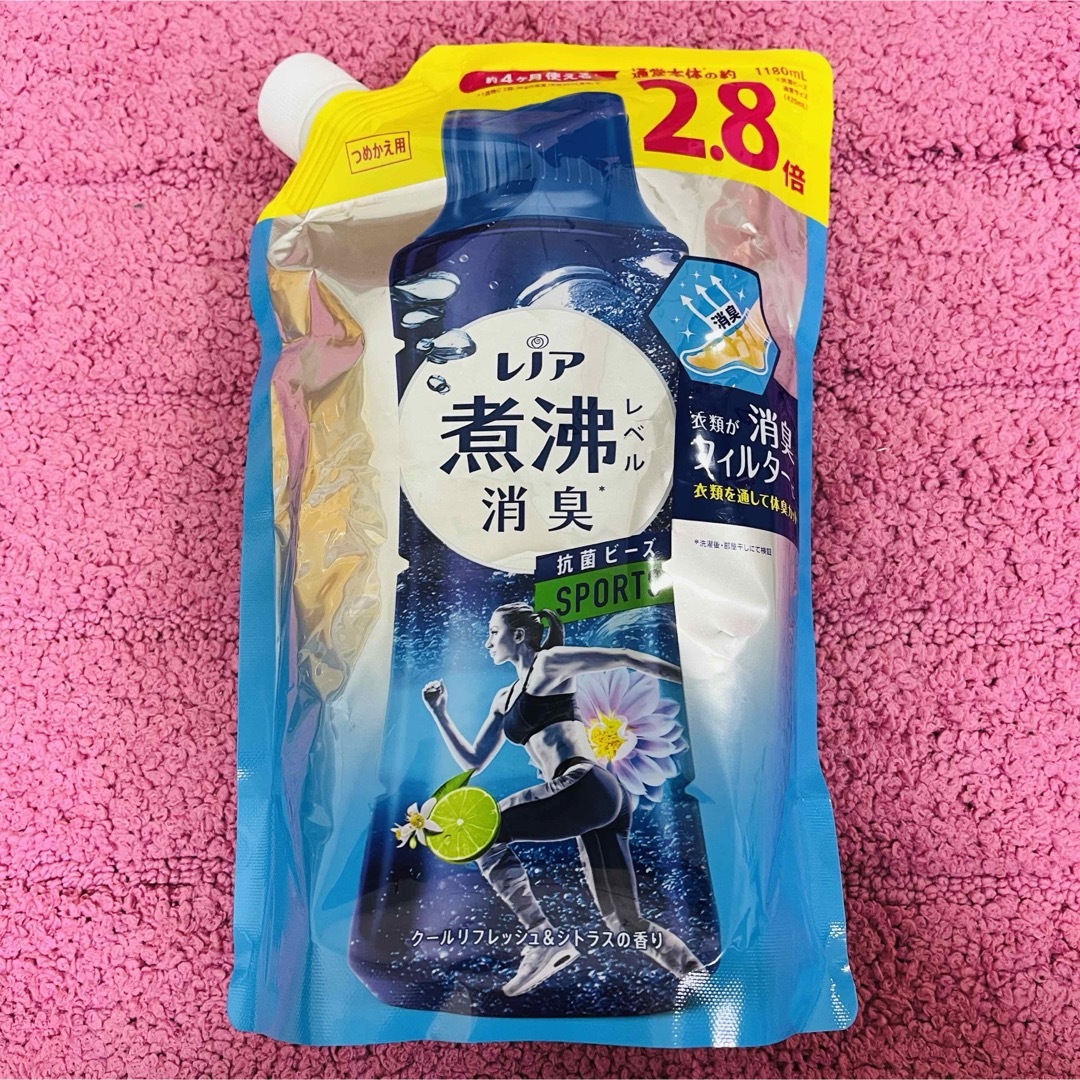 P&G(ピーアンドジー)のレノア 煮沸レベル消臭  SPORTS  スポーツ　つめかえ用　1180ml インテリア/住まい/日用品の日用品/生活雑貨/旅行(洗剤/柔軟剤)の商品写真