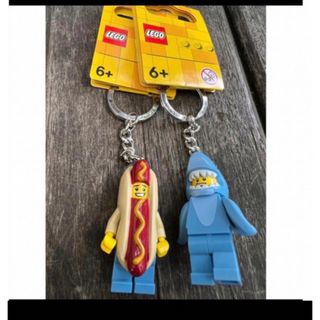 LEGO レゴ ミニフィグ レゴキーホルダー キーチェーン サメ ホットドッグ(キャラクターグッズ)