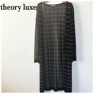 セオリーリュクス(Theory luxe)のtheory luxe セオリーリュクス ロングカーディガン 透け感 ブラック(カーディガン)