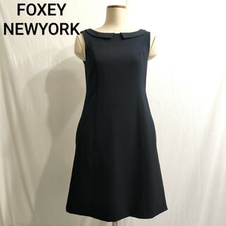 FOXEY NEW YORK - FOXEY NEWYORK フォクシー 襟付 ボックス ワンピース 38