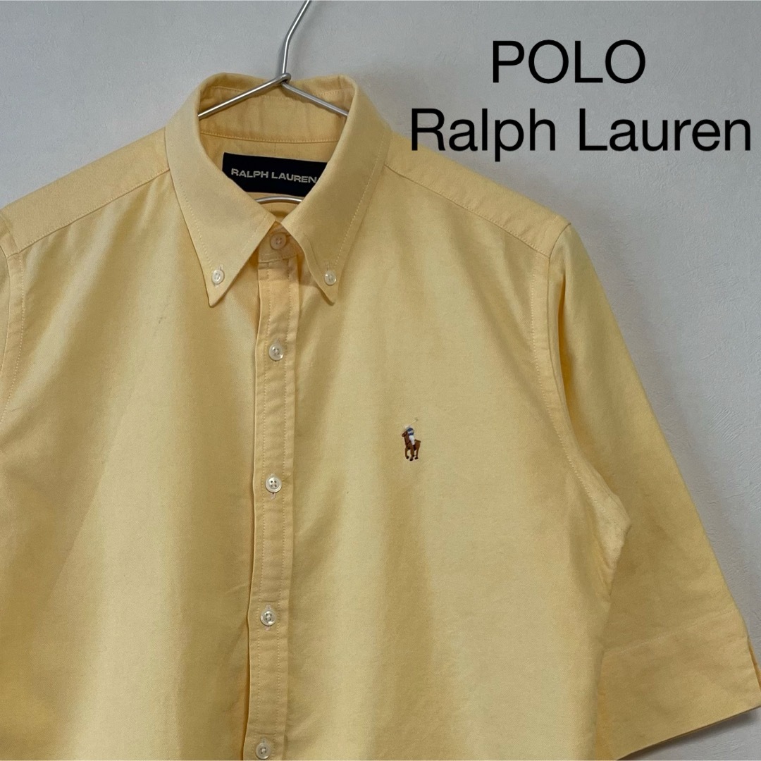 Ralph Lauren(ラルフローレン)の美品 90s POLO Ralph Lauren 五分袖BDシャツ イエロー レディースのトップス(シャツ/ブラウス(長袖/七分))の商品写真