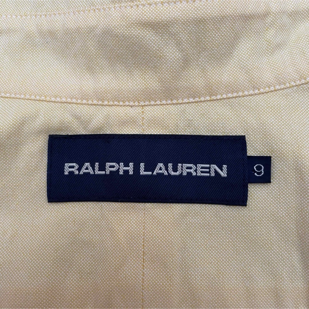 Ralph Lauren(ラルフローレン)の美品 90s POLO Ralph Lauren 五分袖BDシャツ イエロー レディースのトップス(シャツ/ブラウス(長袖/七分))の商品写真