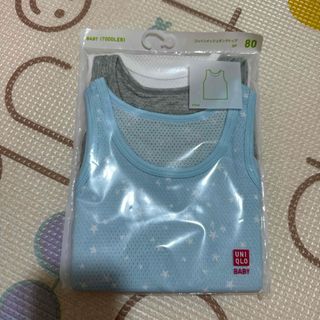 ユニクロ(UNIQLO)のせい様専用UNIQLO コットンメッシュタンクトップ　3枚　80サイズ(タンクトップ/キャミソール)