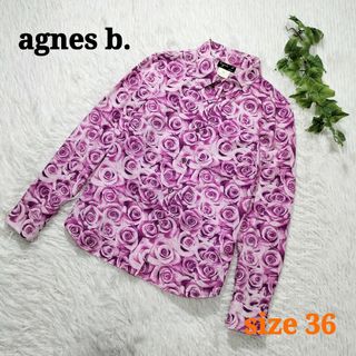 agnes b. - agnes b. アニエスベー フラワープリントシャツ ローズ ピンク系 36