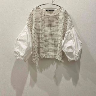 ZARA コンビネーションツイードトップス