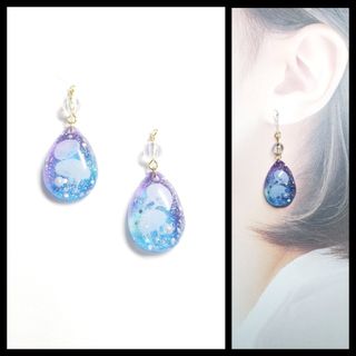 No.1152-C　クラゲ☆ピアス・イヤリング(しずく型)(ピアス)