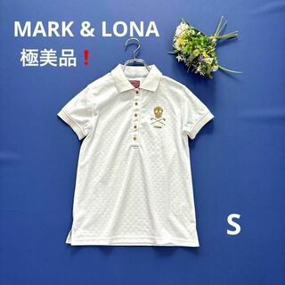 マークアンドロナ(MARK&LONA)の極美品❗️マーク&ロナ　S 半袖ポロシャツ　ホワイト　ゴールドスカル　ドクロ(ウエア)