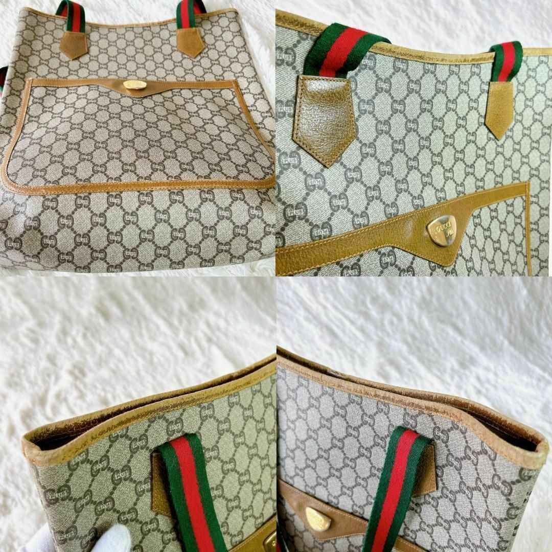 Gucci(グッチ)の☆人気☆A4可 グッチ GGプラス シェリーライン オールド トートバッグ GG レディースのバッグ(トートバッグ)の商品写真