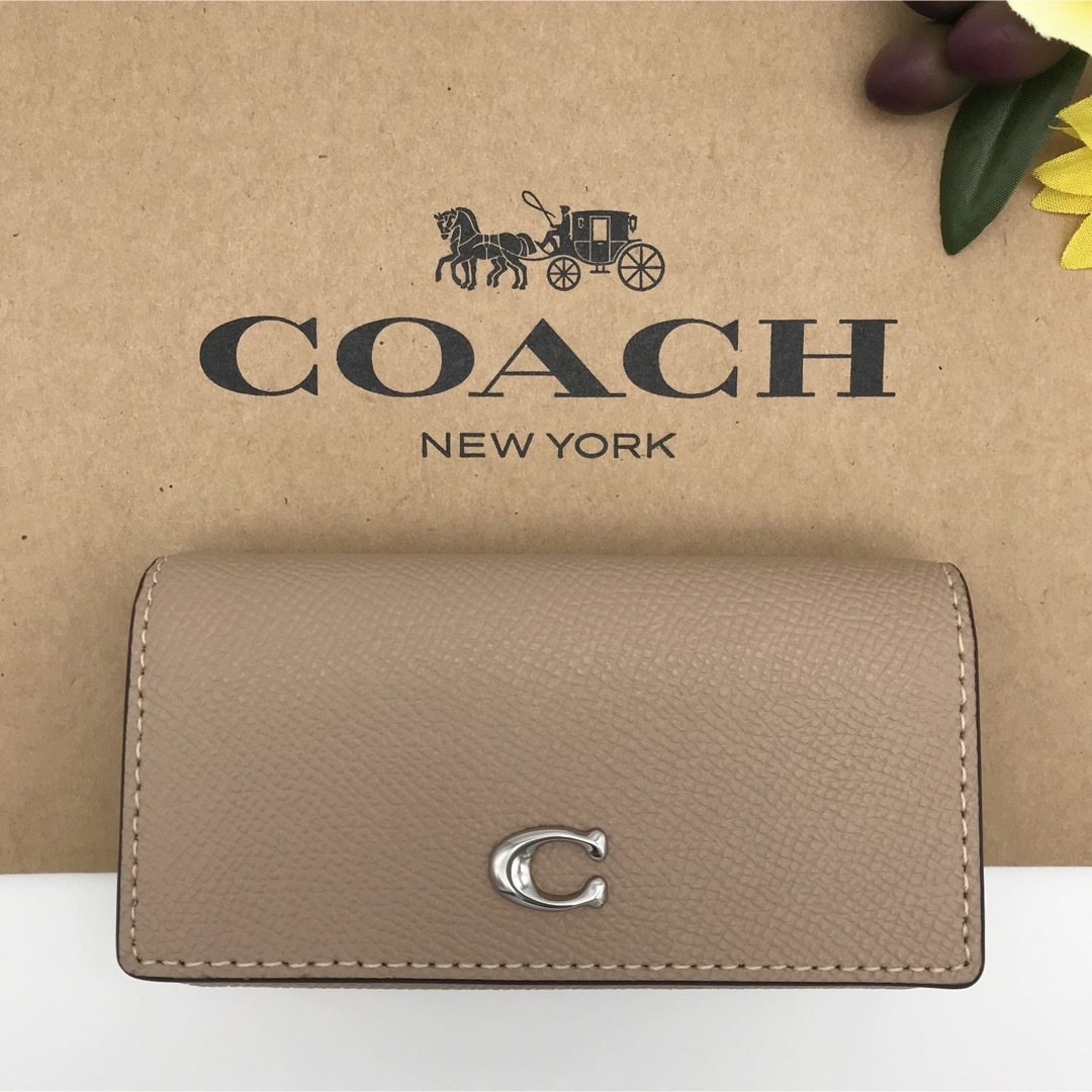 COACH(コーチ)のCOACH ★大人気★ 6リング キーケース トープ クロスグレインレザー 新品 レディースのファッション小物(キーケース)の商品写真