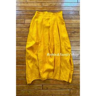 DEUXIEME CLASSE - ENFOLD yellow linen  デザインスカート　