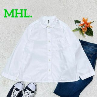 エムエイチエル(MHL.)のMHL.　エムエイチエル　マーガレットハウエル　丸襟シャツ　コットン　白　Ⅱ(シャツ/ブラウス(長袖/七分))