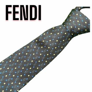 フェンディ(FENDI)の◎FENDI フェンディ ネクタイ ズッカ柄 ズッキーノ ブルー 青 ロゴマーク(ネクタイ)