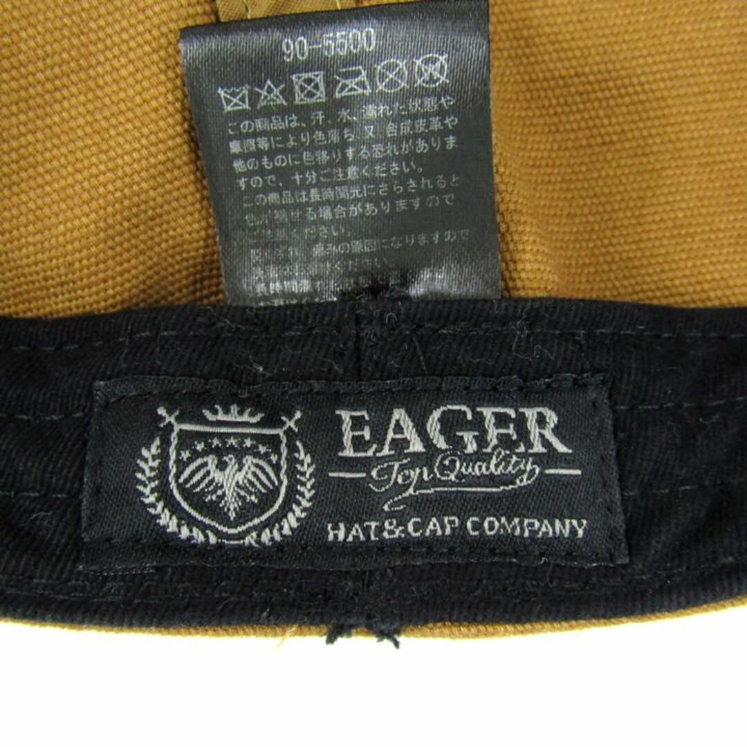 イーガー キャスケット 無地 コットン100% ブランド 帽子 メンズ カーキ EAGER メンズの帽子(キャスケット)の商品写真