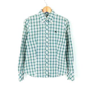 バーバリーブルーレーベル(BURBERRY BLUE LABEL)のバーバリーブルーレーベル 長袖シャツ トップス カットソー チェック柄 レディース 38サイズ ホワイト ブルー BURBERRY BLUE LABEL(シャツ/ブラウス(長袖/七分))