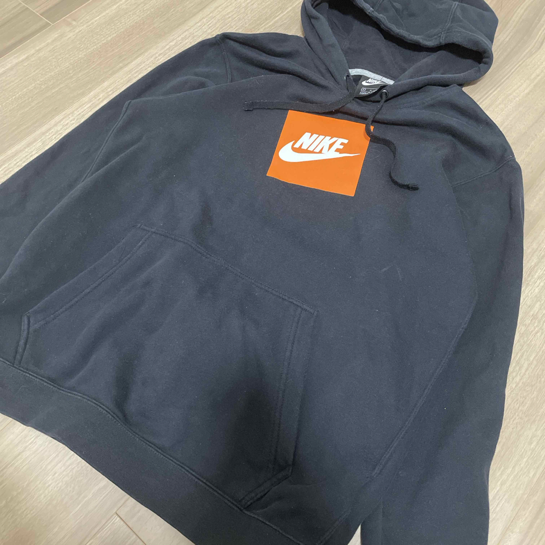 NIKE - NIKE オレンジ BOX ロゴ パーカー S0022の通販 by cham's NIKE - NIKE オレンジ BOX ロゴ パーカー S0022の通販 by cham's