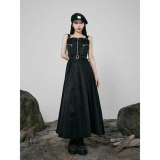 ダーリッチ(Darich)のFS 完売品 新品 Darich ナイロンジャンパーロングワンピース ブラック(ロングワンピース/マキシワンピース)