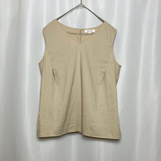 PLST 美品 リネンブレンド ノースリーブ ブラウス Vネック M プラステ