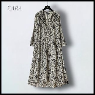 ザラ(ZARA)の【ZARA】  Vネック  フィッシュテールフレアマキシワンピース(ロングワンピース/マキシワンピース)