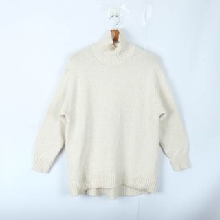 ユニクロ(UNIQLO)のユニクロ ニット セーター トップス ハイネック ウール混 C レディース Mサイズ ベージュ UNIQLO(ニット/セーター)