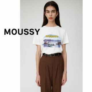 マウジー(moussy)のMOUSSY マウジー　Tシャツ 半袖　白　ホワイト プリント カットソー(Tシャツ(半袖/袖なし))