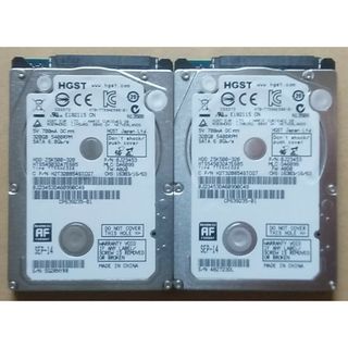 ヒタチ(日立)のHDD 2.5インチ HGST 320G  SATA 7mm厚 中古品 2個(PCパーツ)