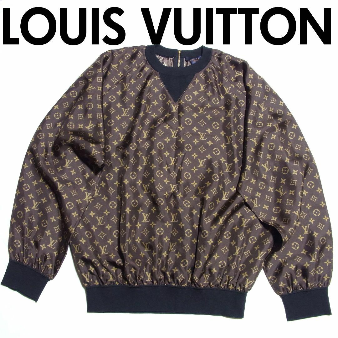 LOUIS VUITTON(ルイヴィトン)の美品 21AW ルイヴィトン モノグラム シルク プルオーバー ブラウス XL レディースのトップス(シャツ/ブラウス(長袖/七分))の商品写真