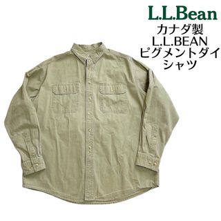 L.L.Bean - レア カナダ製 90s L.L.BEAN ピグメントダイ キャンバスシャツ L