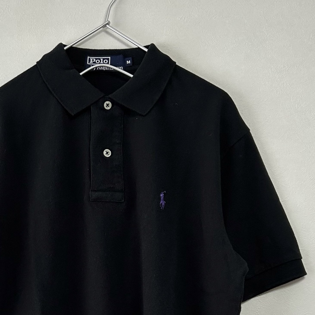 Ralph Lauren(ラルフローレン)の美品 90s POLO Ralph Lauren 半袖ポロシャツ 黒 ブラック メンズのトップス(ポロシャツ)の商品写真