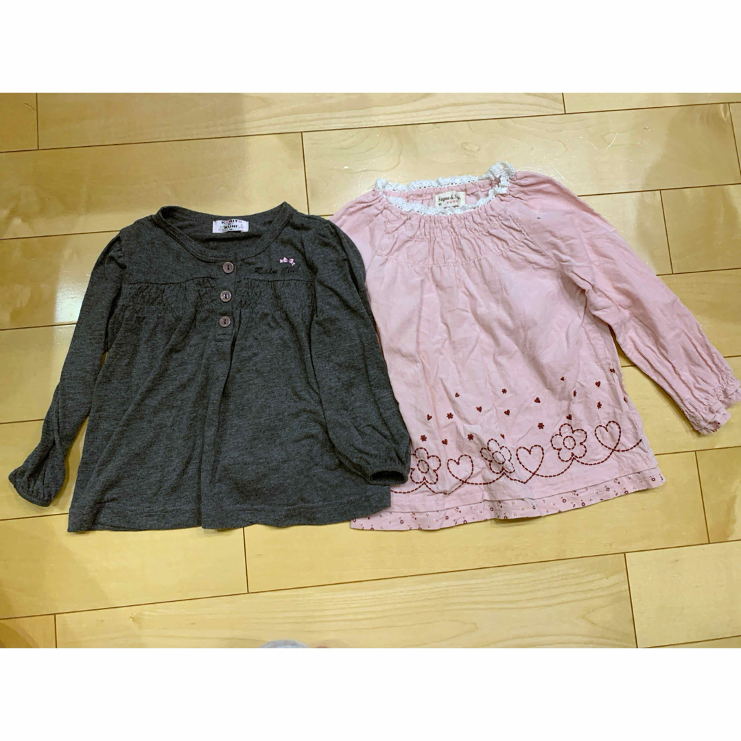 女の子　長袖　トップス　2枚セット　95 100 キッズ/ベビー/マタニティのキッズ服女の子用(90cm~)(Tシャツ/カットソー)の商品写真